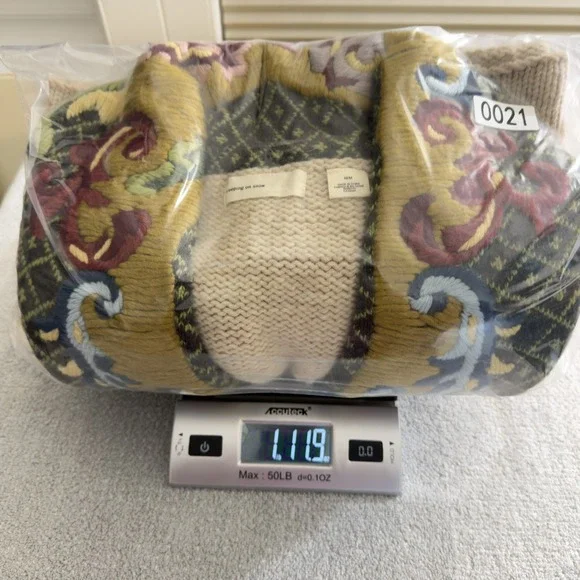 Anthopologie Sleeping On Snow Sweater Coat Hand Painted Poppies Size Medium - Picture 16 of 16